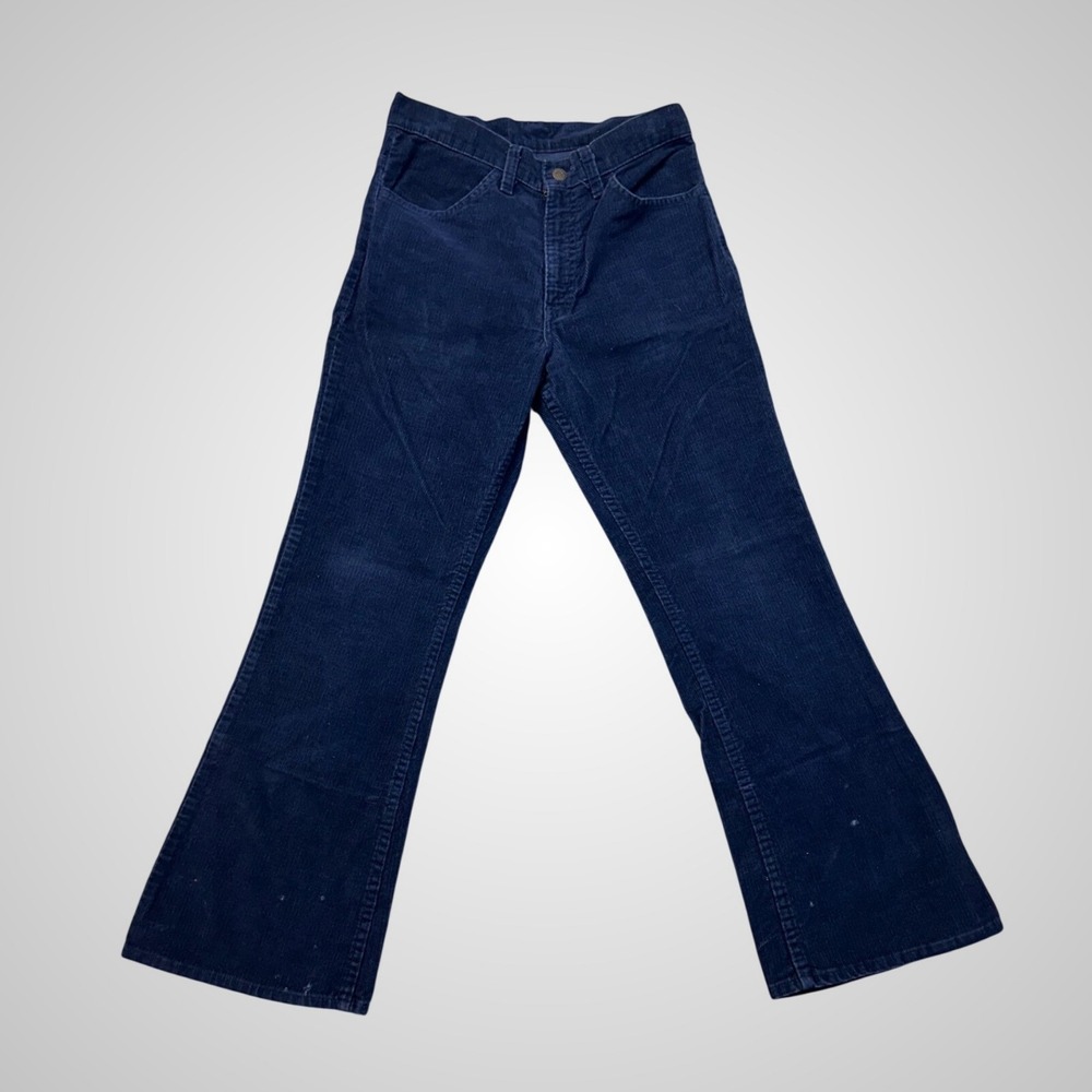 Levi's 646 Bell Bottom Jeans Womens 29x29 Navy Blue Good Vintage‎ Corduroy 70s